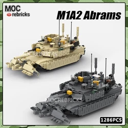 MOC Military Series M1A2 Abrams The Latest Upgrade US Tank Soldier Weapon Building Block Set DIY Toys for Kid Christmas Gifts