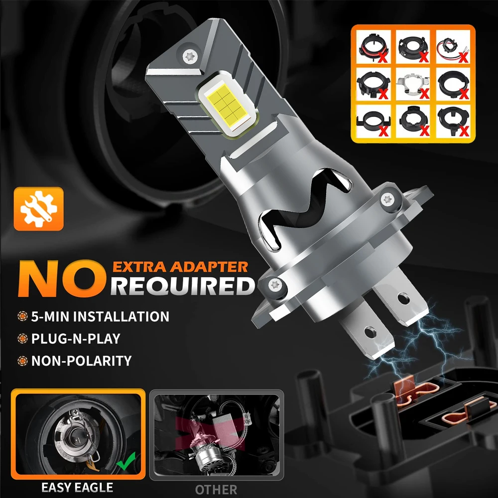 H7 Led المصباح Canbus 1:1 أضواء سيارة صغيرة الحجم مع مروحة 1700000LM السوبر مشرق اللاسلكية توربو الضباب لمبة 6000K مصابيح السيارات