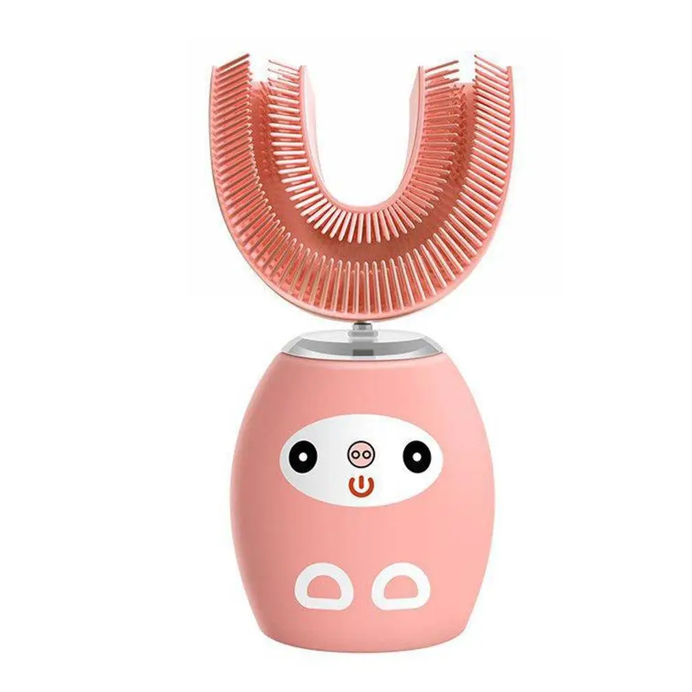 

Children Ultrasonic Electric Toothbrush Silicone U Sonic Tooth Brush Head Intellige Speech Sound 36O clean IPX8 Waterproof Teeth