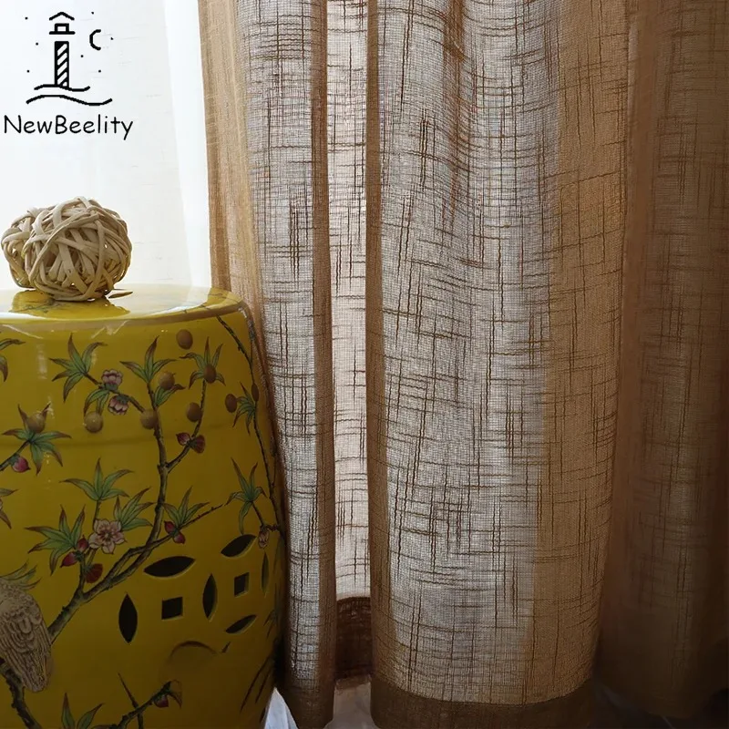 Solid Color Thickened Linen Sunshade Window Curtains for Living Room Bedroom Dining Modem Simple Custom Size Drapes Decoration