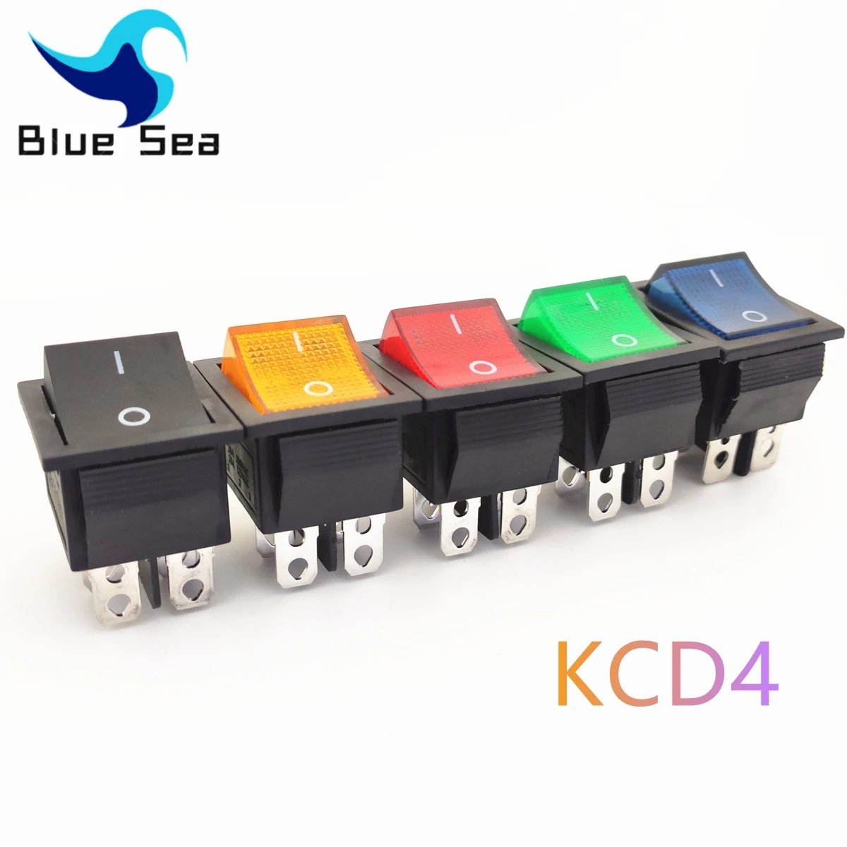KCD4 Rocker Switch ON-OFF 2 Position 4 Pins 6 Pins 16A 250VAC 20A 125V Electrical Equipment With Light Power Button Cap