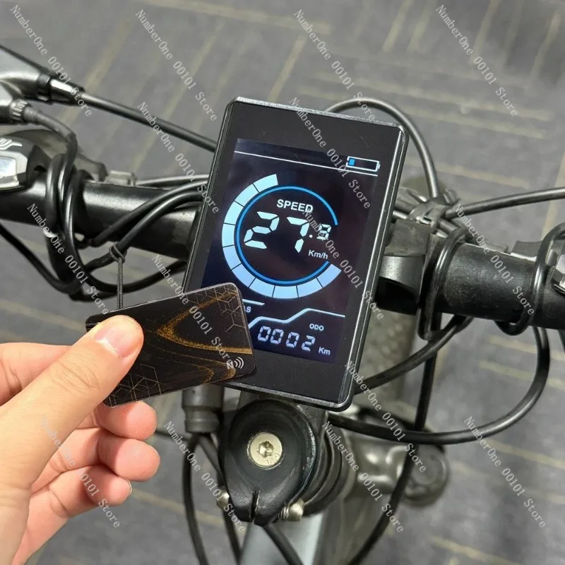 NFC Electric Bike Color LCD Display, 5-Pin Waterproof Smart Meter for E-Scooter with Speed Control Anti-Glare