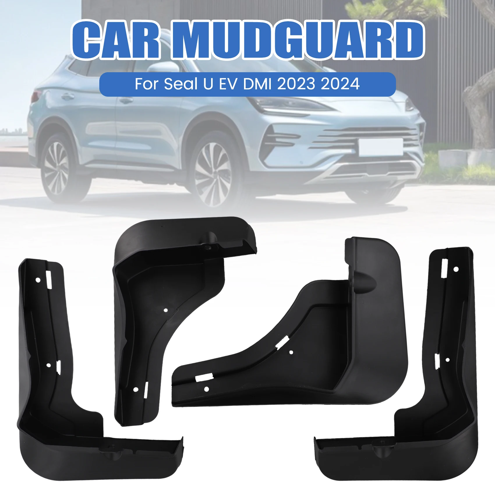 1Set Front Rear Mudflaps Mud Flap Wear-Resistant Splash Fender For BYD Song Plus Edition Seal U EV DMI 2023-24-A91R