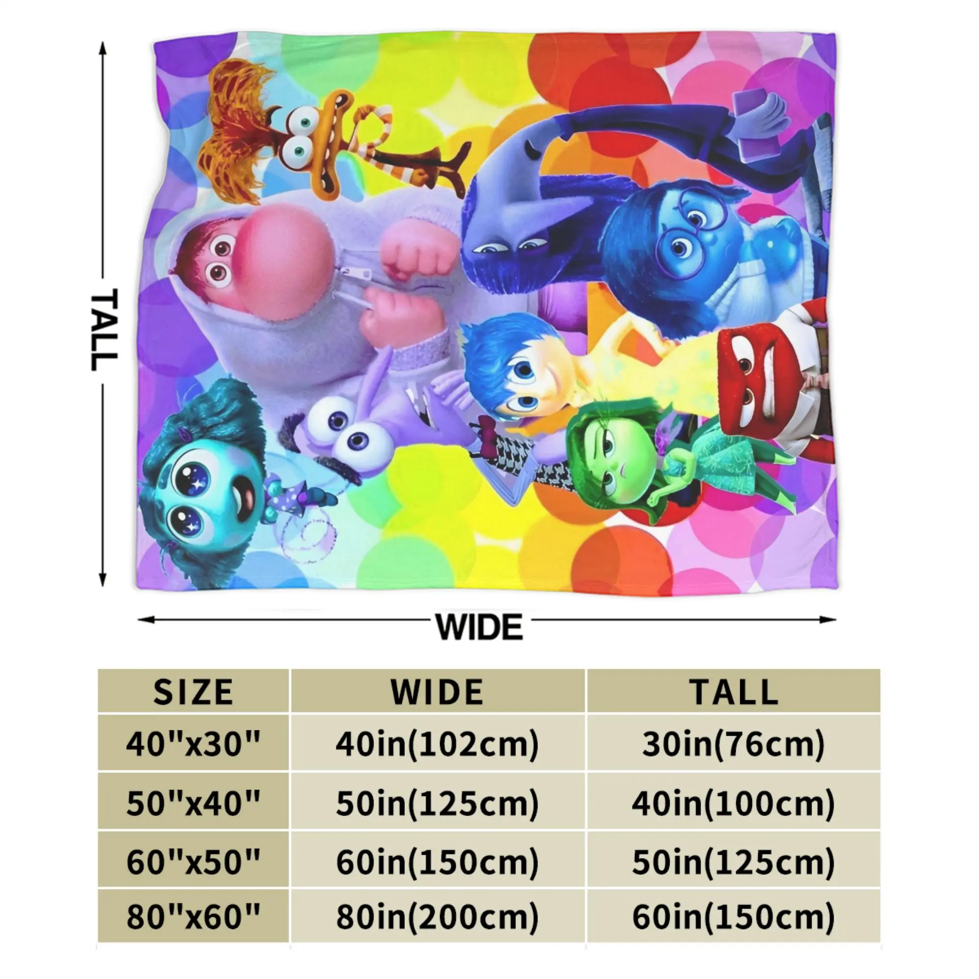 Picture 5: Inside Out Wool Blanket Cartoon Action Comedy Funny Throw Blankets for  Sofa Bedding Lounge 125*100cm Rug Piece,