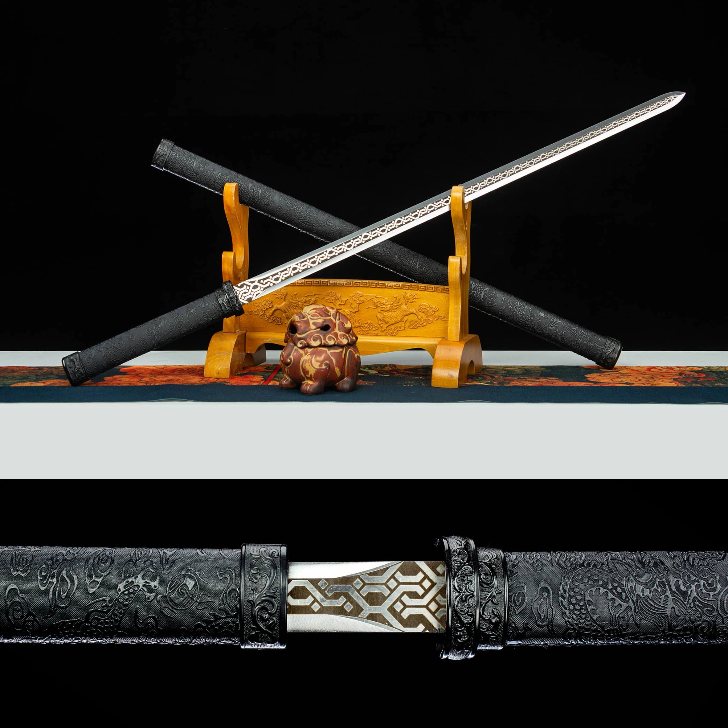 

101 см средневековая высокохромированная сталь Taiyuan Tang Jian настоящий меч воин японское оружие ниндзя декоративная Катана