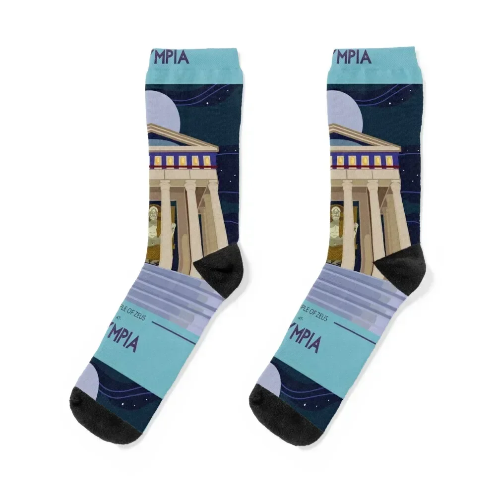 

The Temple of Zeus at Olympia Socks cotton Run Socks For Women Men's