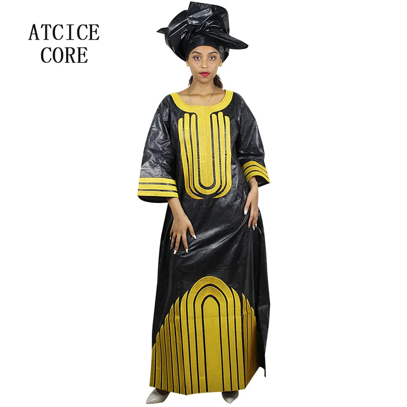 

Африканский наряд для женщин, элегантное вечернее церковное платье больших размеров с вышивкой Bazin Riche