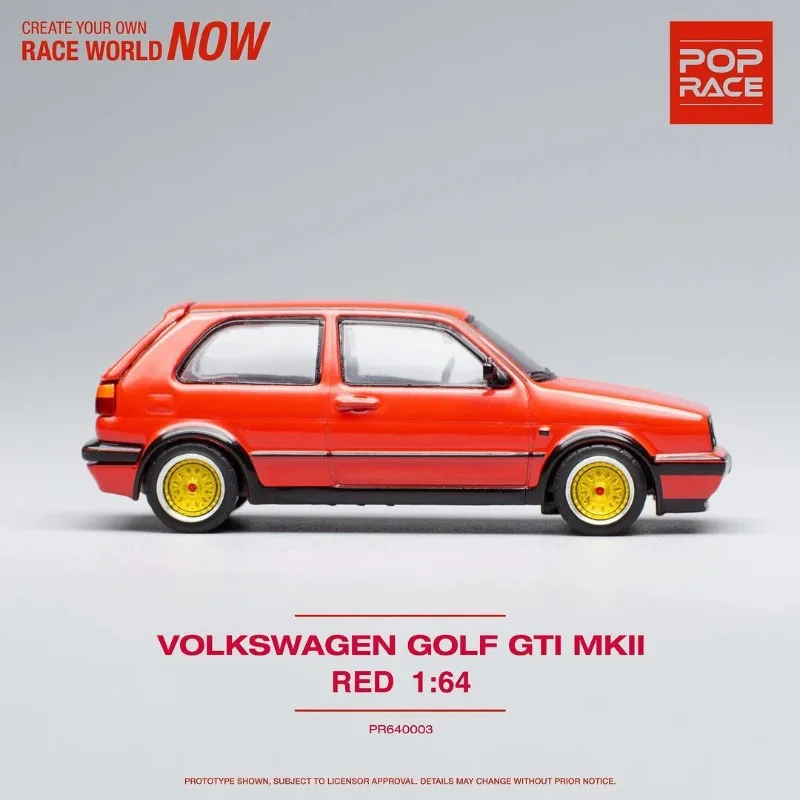 POPRACE Diecast 1/64 Scale Volkswagen Golf MK2 Red Boot Lid Can Be Opened Alloy Car Model Toys for Boys Gift Kids Toys Boys