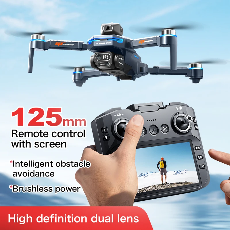 New GT8 Drone 8K HD Dual Camera GPS FPV Brushless Motor 5G WIFI Optical Flow Hovering Real Time Battery Display Quadcopter