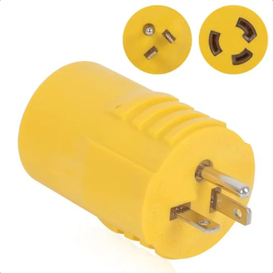 

NEMA 520P to L530R Generator Adapter 20 Amp 3 Prong 520 Male Plug to 30 Amp Locking L530 Female Receptacle Twist Lock Plug Conn