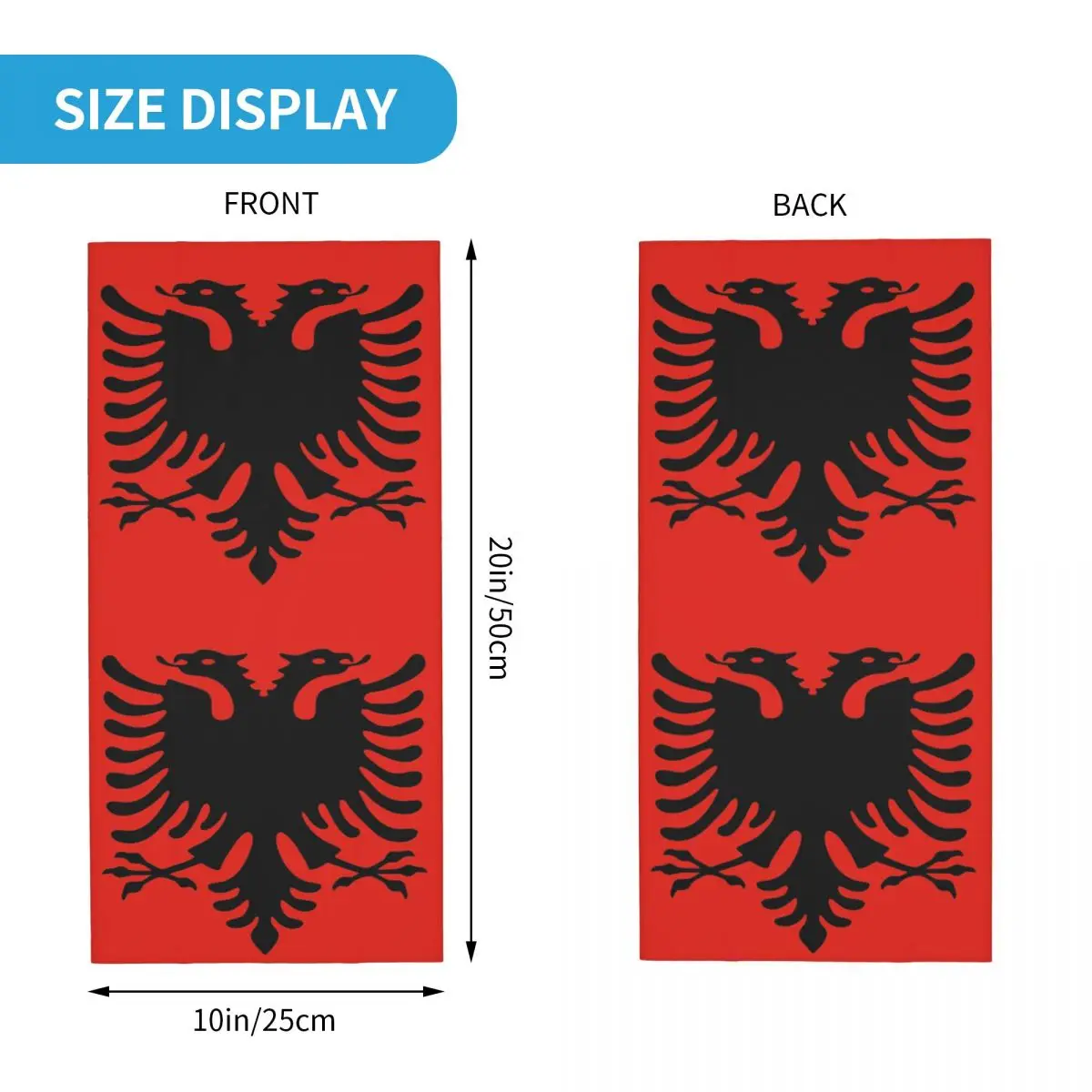 Albanian Flag Albania Eagle Bandana Neck Gaiter Printed Balaclavas Wrap Scarf Multifunctional Headband Unisex Adult Breathable