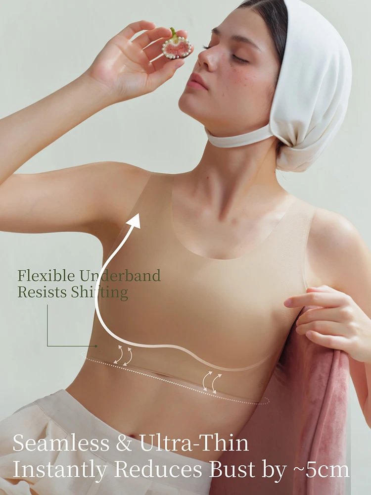Picture 6: SUJIIN Women's Big Breasts Full Coverage Bras Plus Size Seamless Push Up Wireless Minimizer Bra Woman Supportive Bralettes MX529