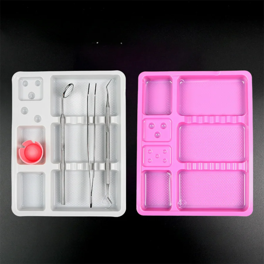 Nail Plastic Tray Tool Tray Storage Tray Dental Oral Equipment Washable Multiple Use Large-capacity Grid Disk Manicure Storage