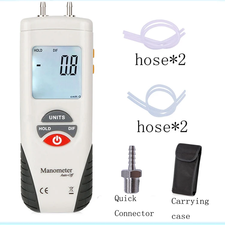 HTI HT-1891 ręczny Proable manometr cyfrowy miernik ciśnienia różnicowy licznik ciśnienia Tester ciśnienia gazu wyświetlacz LCD