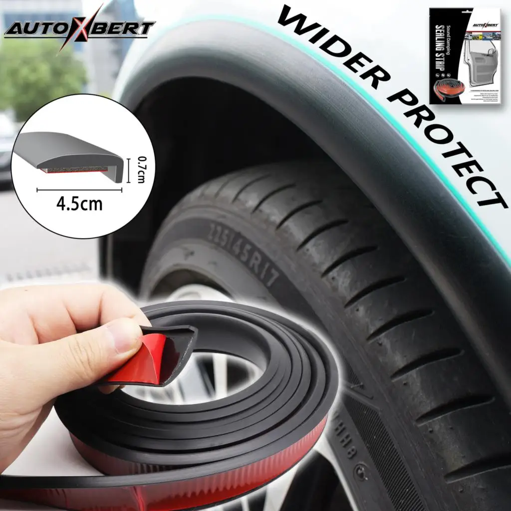 Universal Fender Flare Car Wheel Eyebrow Protector Wide Lip Guard Trim Arch Extenders Decorative Scratch Proof Rubber Seal Strip