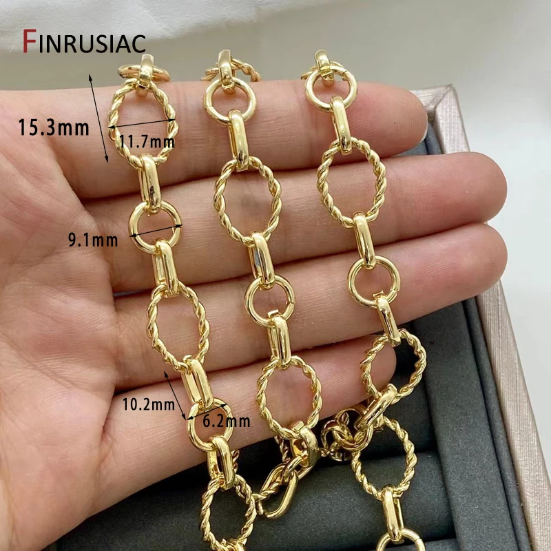 14K vergoldete Legierung Metall dicke Kabelkette für DIY Schmuck Materialien handgemachte Halskette Armband machen liefert – Detail 18