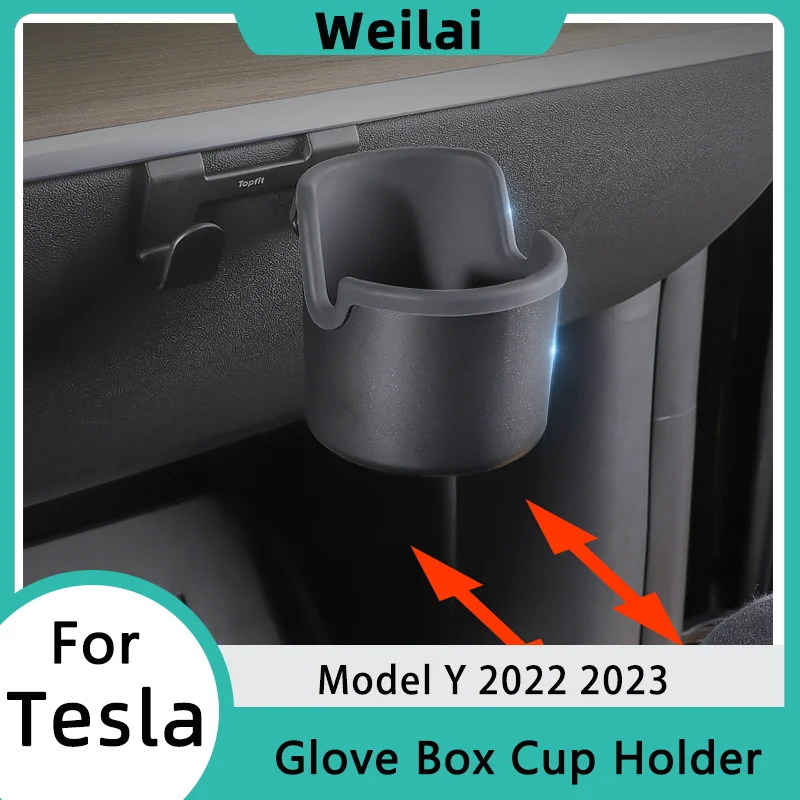 

Glove Box Cup Holder for Tesla Model Y 2022 2023 Glove Box Hook Dashboard Water Cup Hook Instrument Panel Storage Box Accessorie