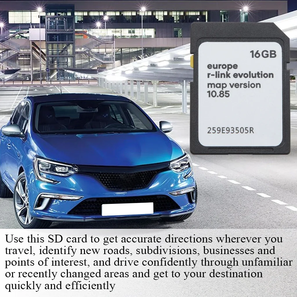 16GB Europe UK 2023 Map GPS Road Navigation 11.05 SD Card Carminat Sat Nav For Renault Megane Laguna Kangoo