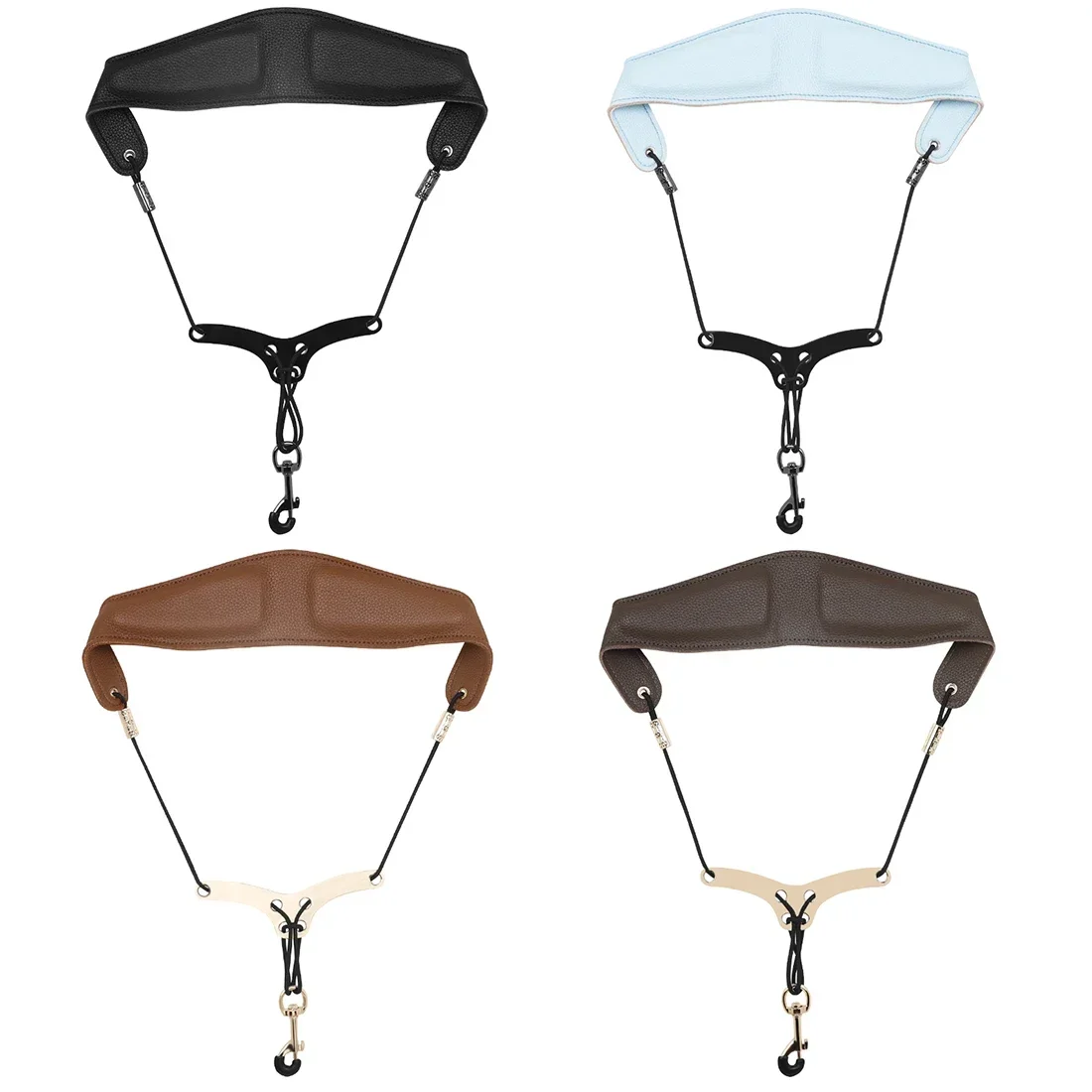 Saxophone Neck Strap Soprano Alto Tenor Saxophone Universal Strap Leather Adjustable Closed Hooks Strap Woodwind Accessory