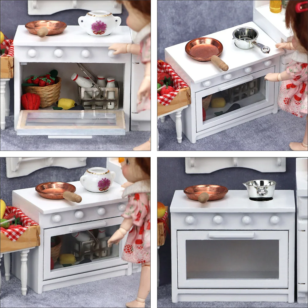 Mini fogão a gás para crianças, modelo de fogão, acessório, casa de bonecas, móveis de cozinha em miniatura