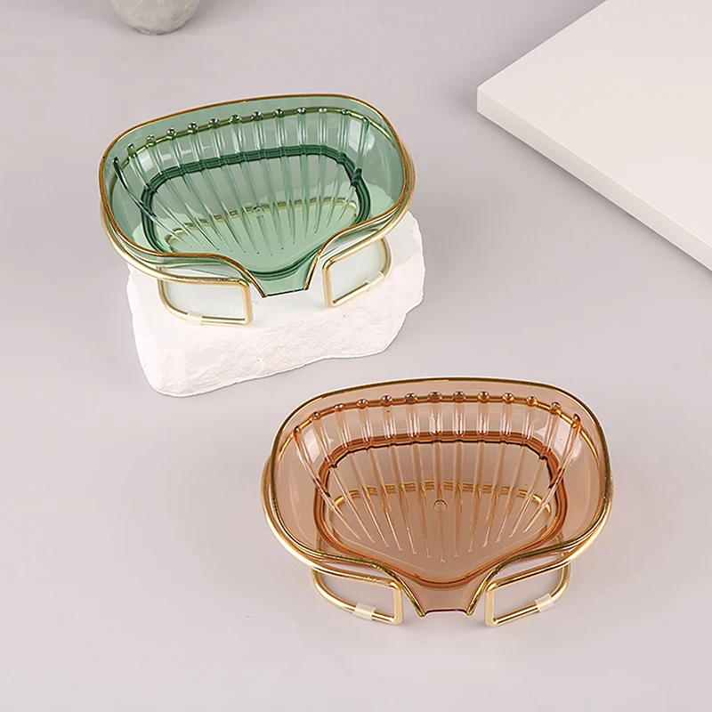 Bathroom Soap Dish Light Luxury Plastic Soap Case With Drain Holder Soap Storage Case Tray Container Bathroom Gadgets
