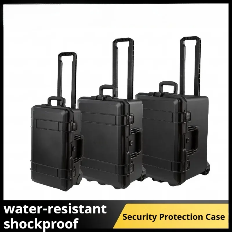 Large Capacity Rolling Hard Case Multifunctional Waterproof Shockproof Equipment Box Foam Insert Gear Tools Instrument Storage