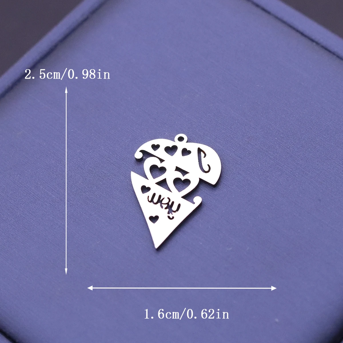 3pcs Stainless Steel I Love You Broken Heart Charm Heart Letter Pendant For DIY Necklace Earrings Jewelry Making Accessories