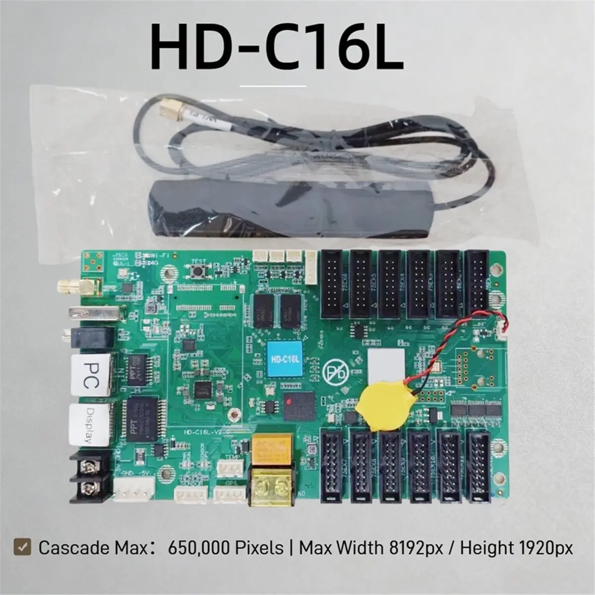 HD-C16L Asynchronous Control System with 12xHUB75E Interfaces LED Multimedia Playback Card for Full Color LED Display