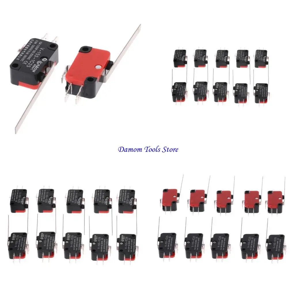 

57be 10pcs V-153-1C25 Предельные переключатели с длинным прямым шарниром тип SPDT Micro Switch