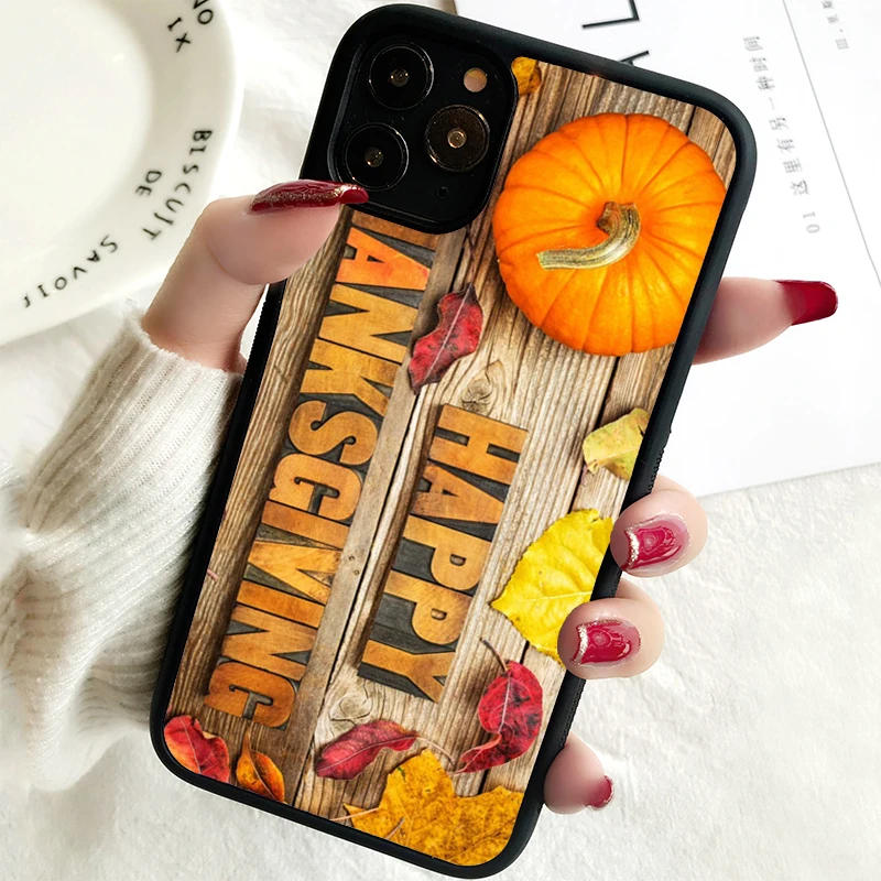 5 5S SE 2020 Phone Cover Case for iPhone 6 6S 7 8 PLUS X XS XR 11 12 13 MINI 14 PRO MAX Rubber Silicone Happy Thanksgiving Day