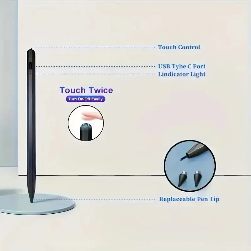 iOS 안드로이드 터치스크린용 유니버설 스타일러스 펜, 아이패드 애플 펜슬용 정전식 펜, 삼성 화웨이 샤오미 태블릿 펜