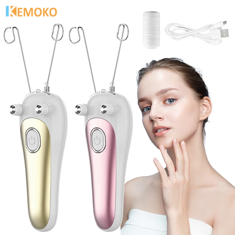 

Electric Cotton Threading Epilator Women Portable Painless Face Body Hair Remover Tool for Body Leg Arm Rechargeable
