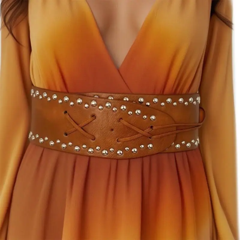 Y3ne Modificabile in finta pelle Stringer in in luccichio dorato per abbinamento a outfit flessibile