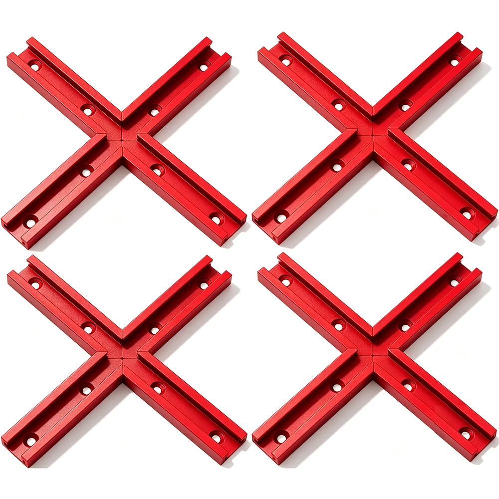 16pc-Set 19mm T-Track Intersection Kit For Carpentry Mitered T-Track Jig Double Cut Profile Kit Woodworking DIY Tools