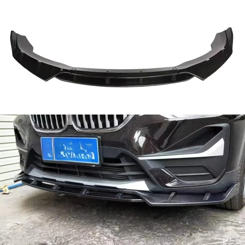 

For BMW X1 Car Body Kits 2012-2021 High Quality Carbon Fiber Front Bumper Lip Deflector Spoiler 4-piece Set