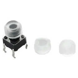 100 pçs silicone redondo buraco botão boné 6*6mm botão interruptor tampões tátil capa para 6*6mm redondo tátil switches atacado