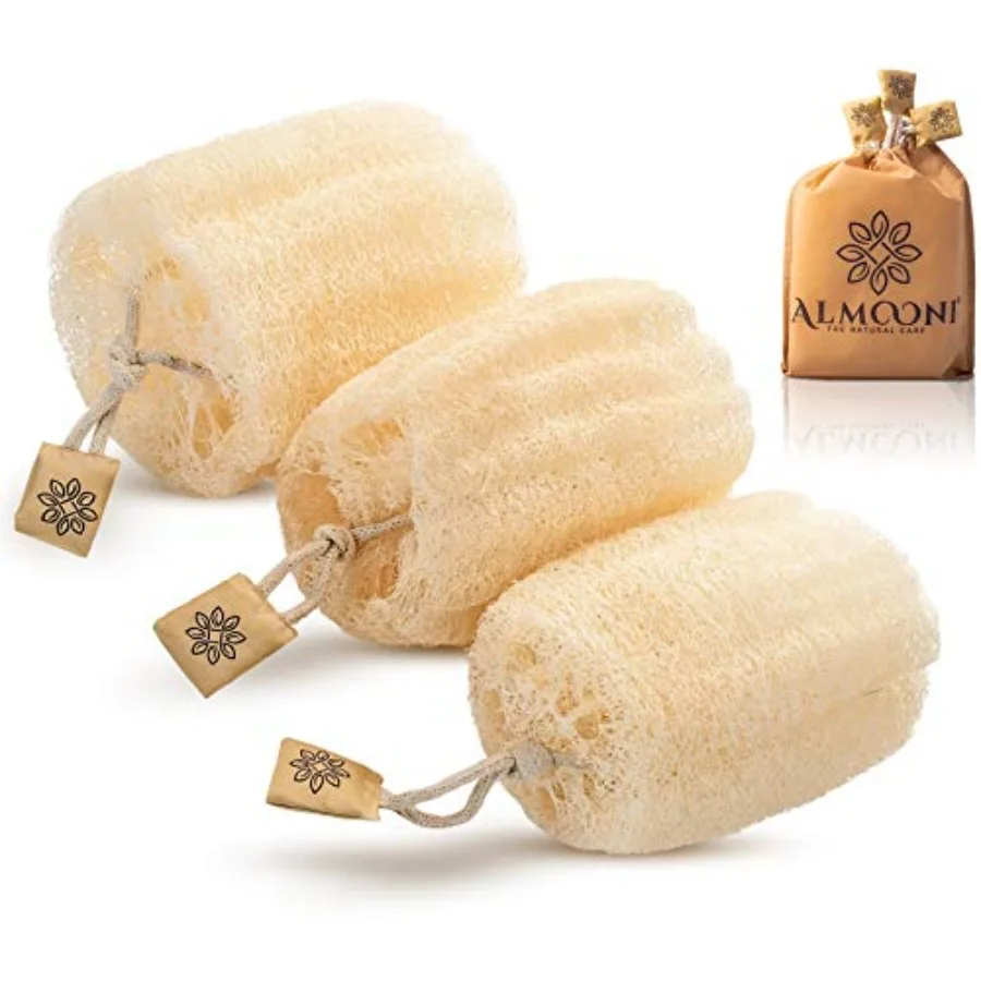 

Almooni Egyptian Loofah Exfoliating Body Scrubber Natural Real Egyptian Shower Loofah Sponge Body Scrubber for Women and Men fo
