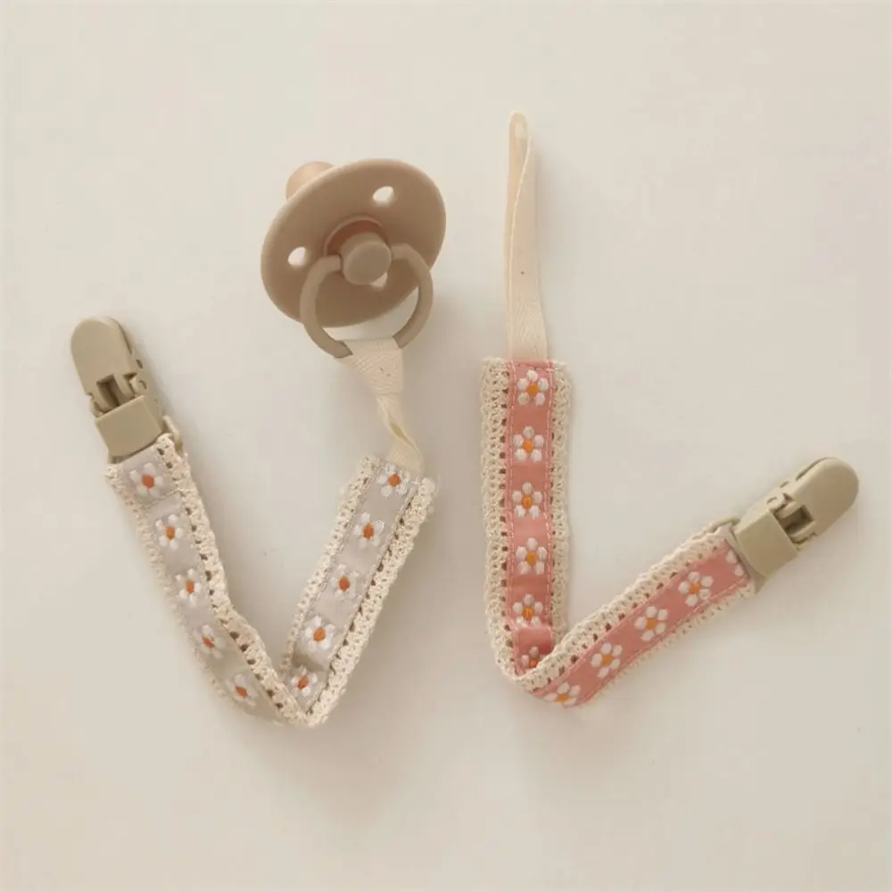 Ethnic Style Baby Cloth Pacifier Chain Embroidery Floral Adjustable Soother Holder Dummy Clips Teether Straps
