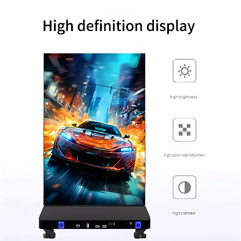 High Brightness 650CD Foldable Light Emitting Diode Poster Screen with Seamless Splicing Technology