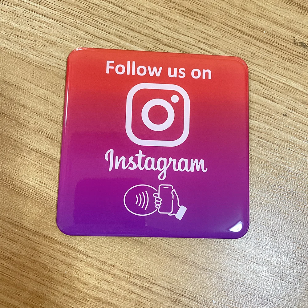 10X10cm Instagram Facebook Google Tripadvisor Trustpilot Review Plaque NFC Tap Card Self-Adhesive Epoxy Plate