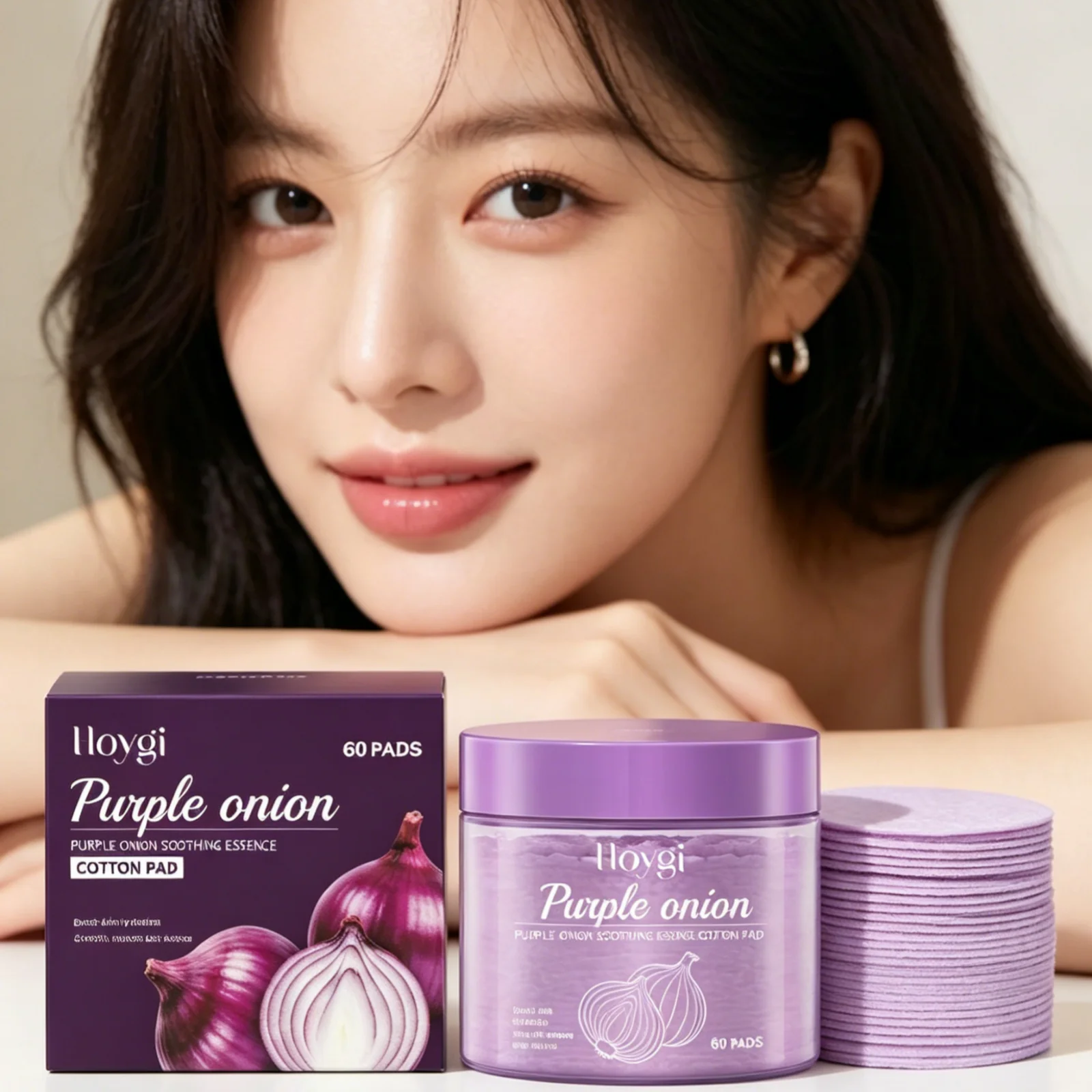 Hoygi Facial Cotton Pad Soothing Skin Calming Relieve Skin Discomfort Reduce Redness Gentle Exfoliation Essence Cotton Pad 60PCS