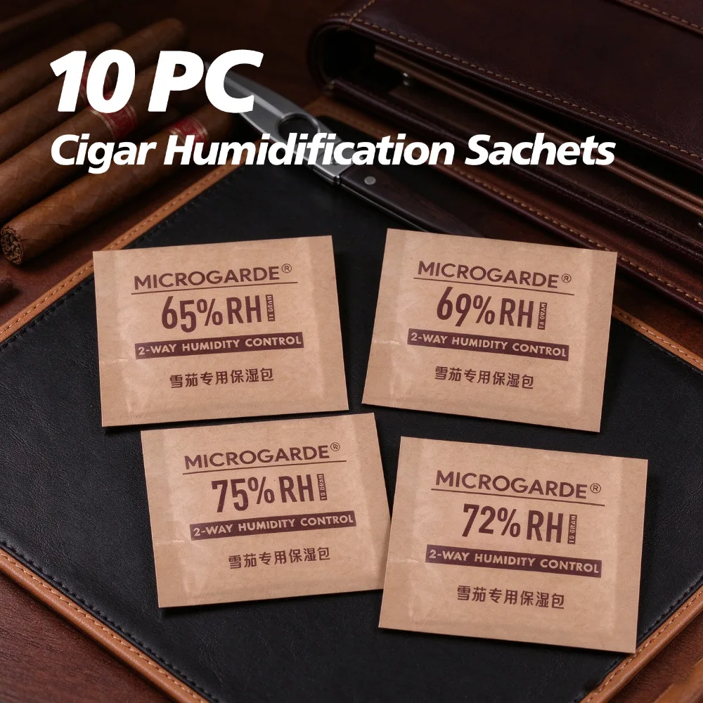 Professional Cigar Humidity Control Sachets, Dual‑Way Humidification, Cigar Humidifier. Available: 10‑Pack (10g)