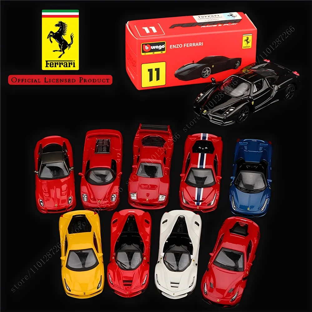 Bburago 1:64 Ferrari 458 Spider Replica Car Model, Scale SF90 F40 F50 488 Monza Enzo Laferrari Diecast Miniature Art Kid Boy Toy