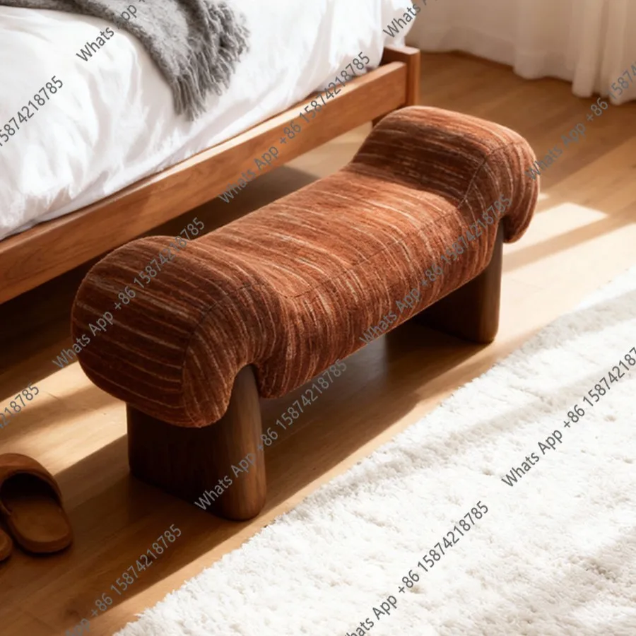 Vm Nordic Light Luxury Bench Bedroom Bedside Stool Home Living Room High-end Shoe Change Stool Solid Wood Long Sofa Stool
