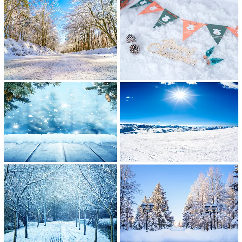 

SHENGONGBAO Vinyl Custom Photography Backdrops Prop Snow scene Photography Background XJ-04