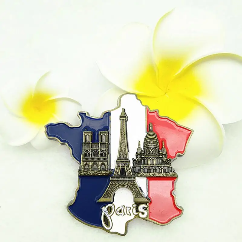 France Map Refrigerator Sticker Europe Tourist Souvenir 3D Resin Fridge Magnet Stickers Paris Souvenirs Home Living Decorations