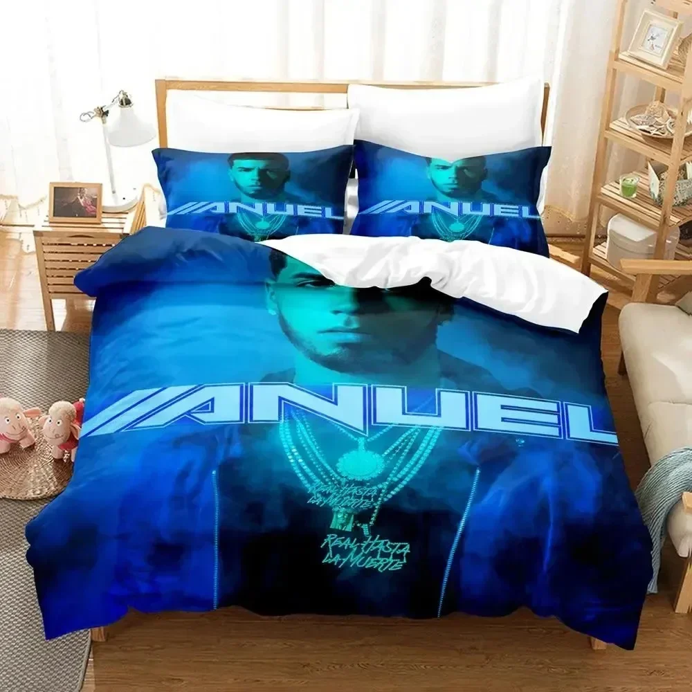 3D Print Anuel Aa Real Hasta La Bedding Set 3D Printed Suitable for Bedroom Duvet Cover Set With Pillowcases Kids Home Textile