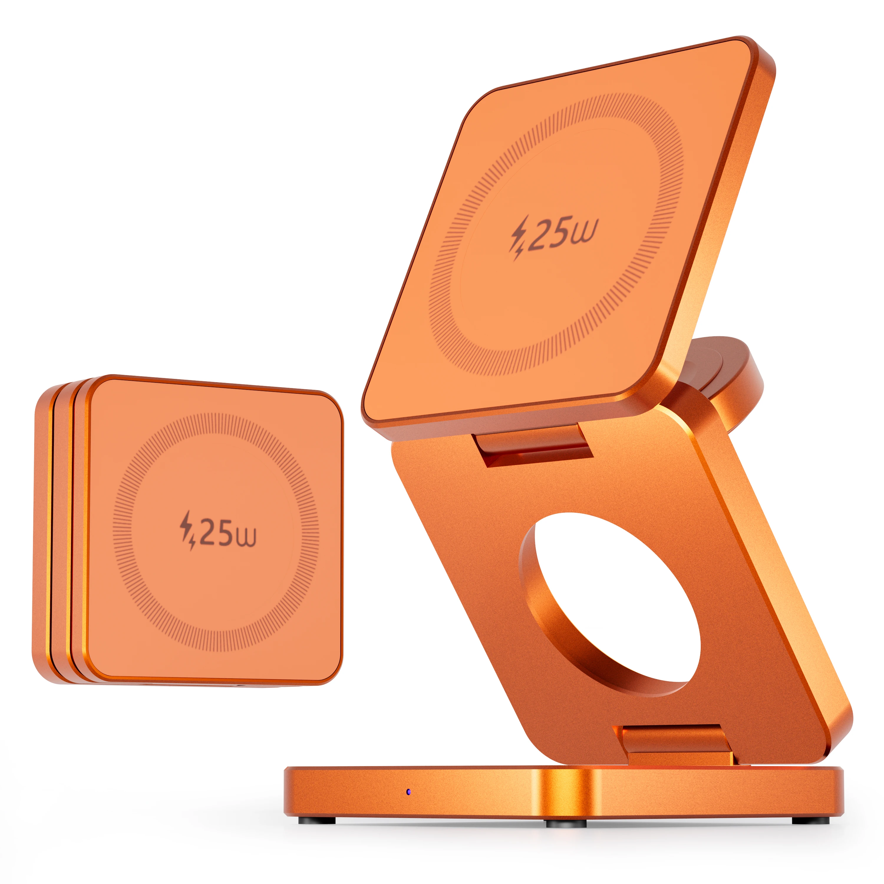 Qi2.2 Magnetisch Draadloos Laadstation Opvouwbaar 3-in-1 voor iPhone 12 ~ 17 Serie AirPods iWatch Draagbare Reislader