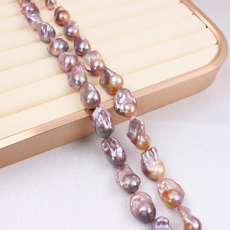 Natural Pearls 15-25mm Purple Edison Pearls Straight Hole Necklace Bracelet Accessories