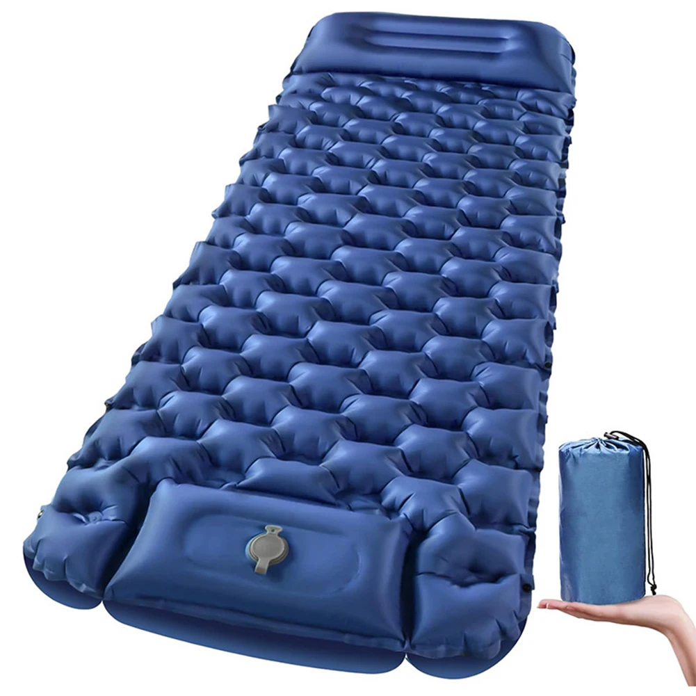 Camping Trips Gray Self-Inflating Lightweight Built-in Foot Pump Button Connection Feature Compact Storage Bag